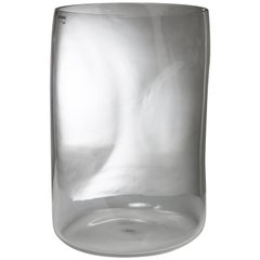 Vintage Large Crystal Vase by Barbini, Italy, 1970s