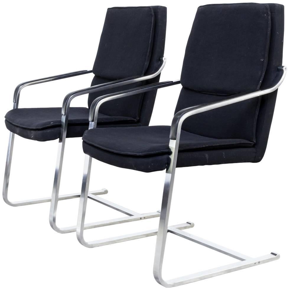 Walter Knoll Chrome Framed Chairs, Set of Two For Sale