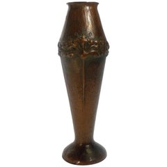 C. Bleich, an Art Nouveau Hammered Copper Vase, Signed