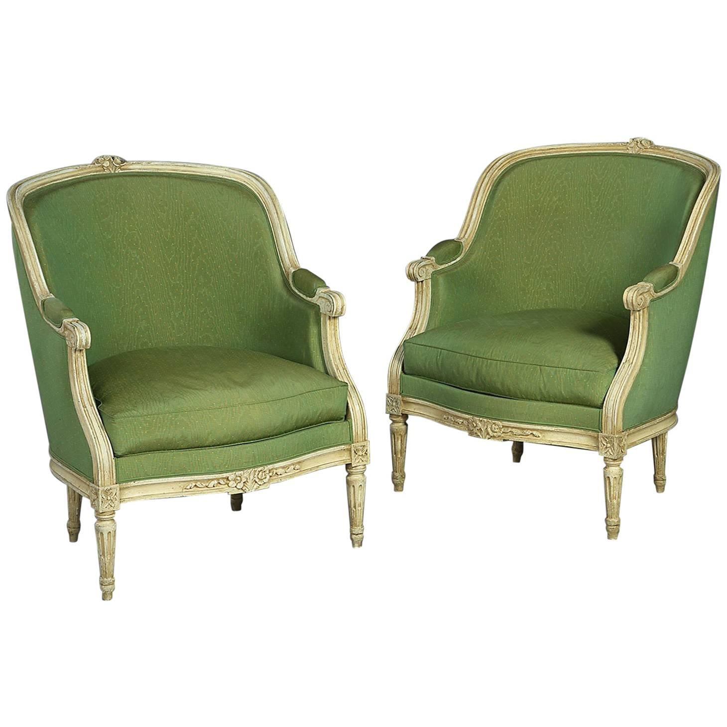 Pair of Late 19th Century Overscale Bergère