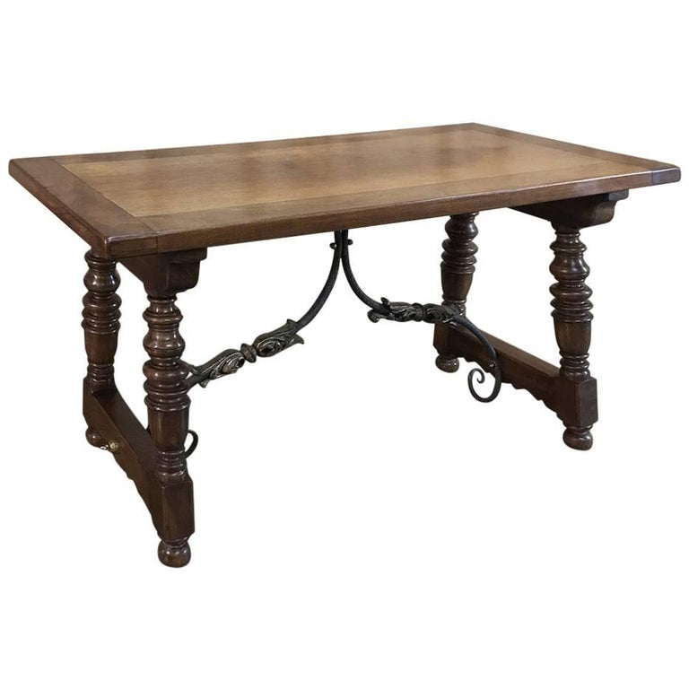 Antique Spanish Walnut Sofa Table For Sale at 1stdibs
