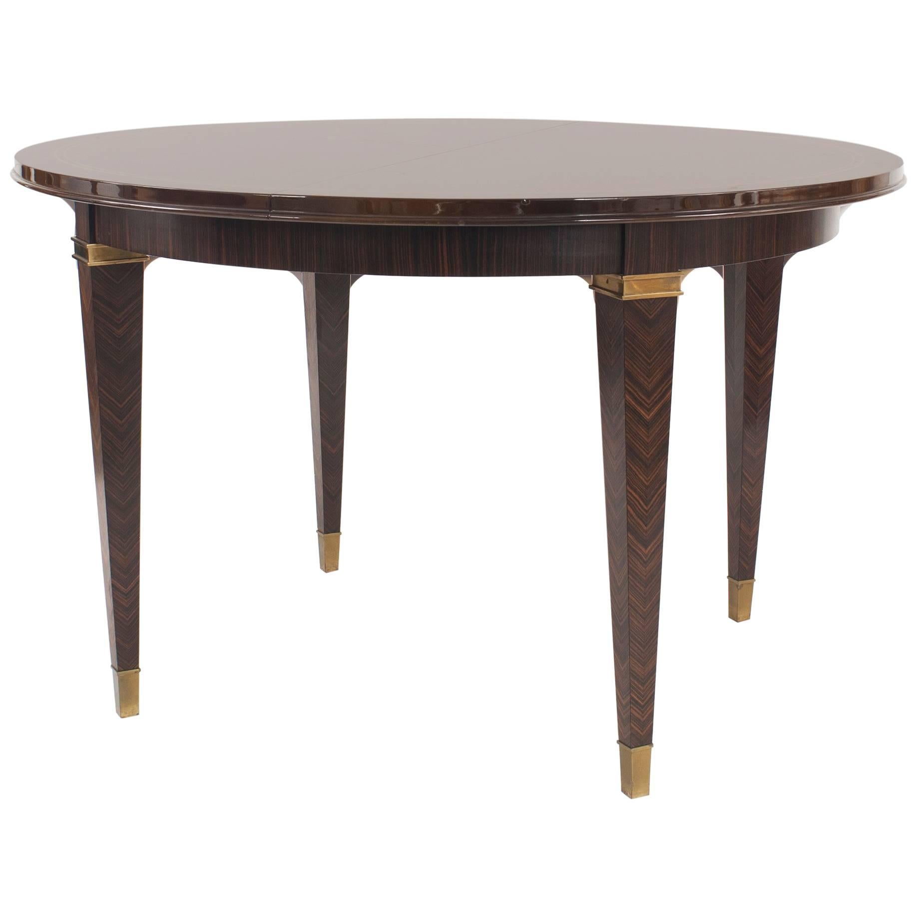 French Art Deco Macassar Ebony Dining Table, by Dominique