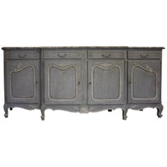 Louis XV Painted Provinical Enfilade with Faux Painted Marble Top