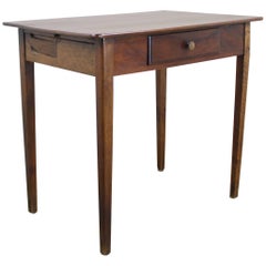 Antique Walnut Side Table with Side Extensions