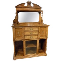 Walnut and Marquetry Inlaid Late Victorian Period Antique Side Cabinet 11