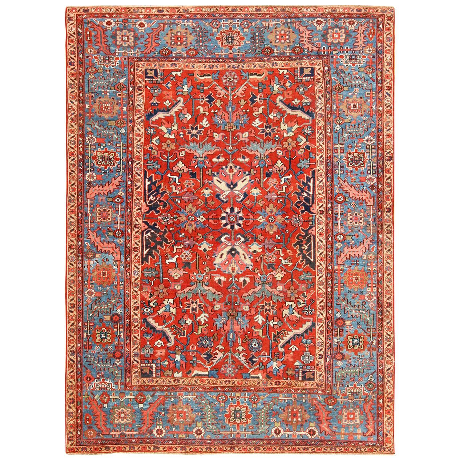 Antique Oriental Room Size Persian Heriz Rug