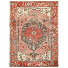 Room Size Antique Oriental Persian Serapi Rug 11