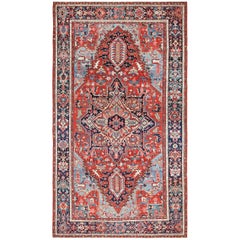 Large Oriental Antique Persian Serapi Heriz Rug 5