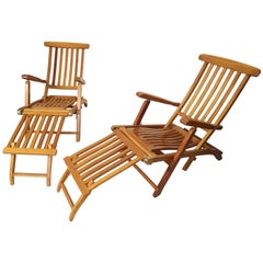 Folding Slat Deck Lounge Chairs