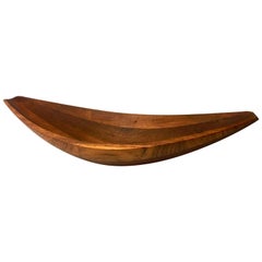 Extra Large Staved Teak Canoe Bowl Designed by Quistgaard for Dansk Rare