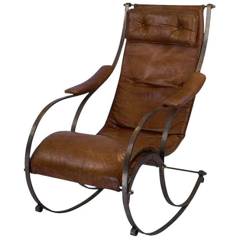 Victorian Steel and Brass Rocking Chair by R W Winfield, circa 1870 at ...