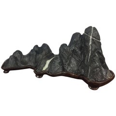 Fantastic Mountain Scholar Rock, Natural Bonsai Suiseki with High Peaks