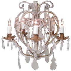 Early 20th Century Italian Venetian Beaded Crystal and Tole Chandelier 12