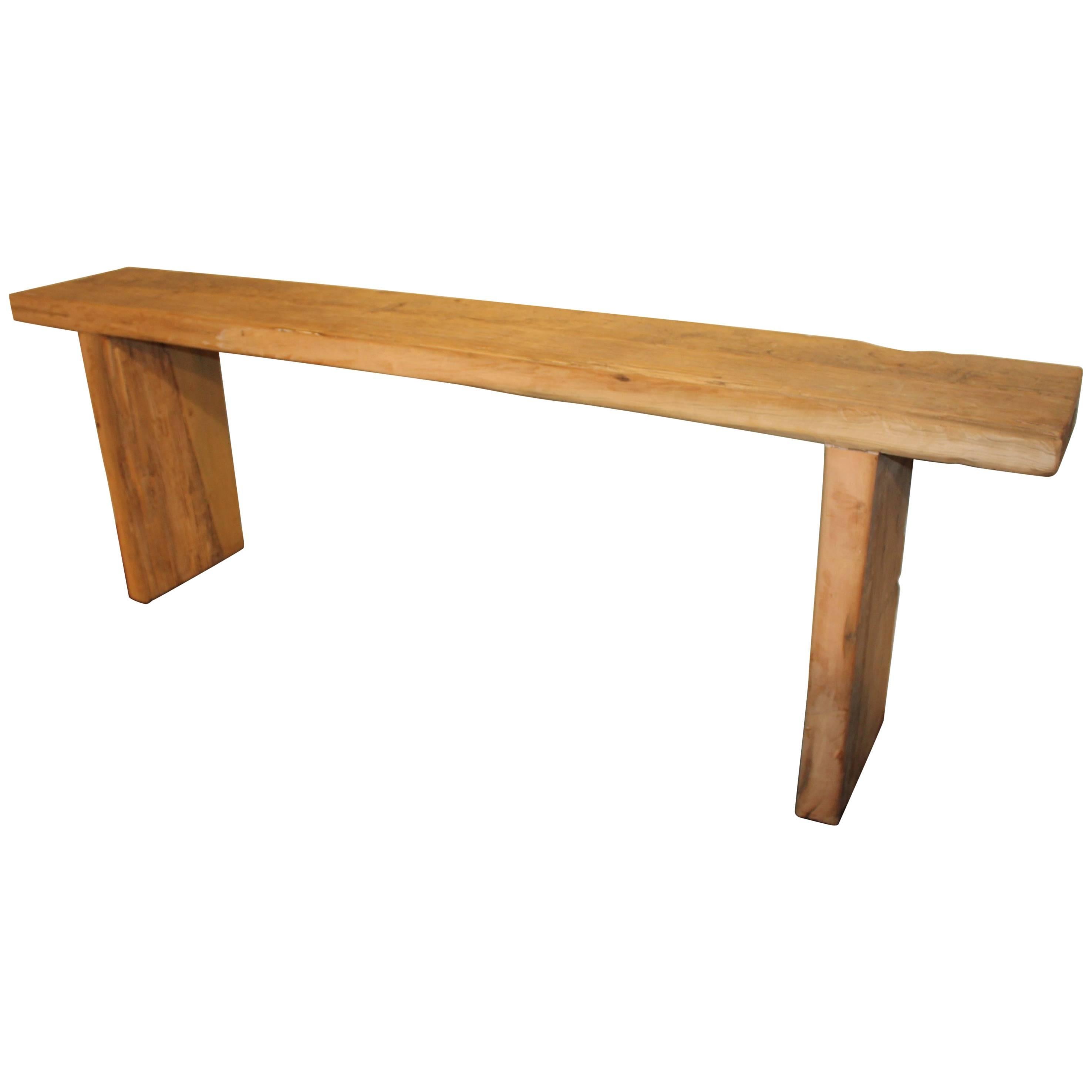 Console table crafted from reclaimed elm.