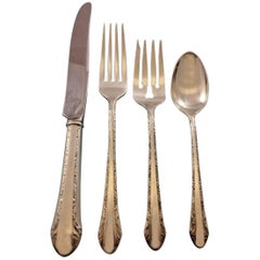 Chased Romantique by Alvin Sterling Silver Flatware Set for 8 Service 36 Pcs