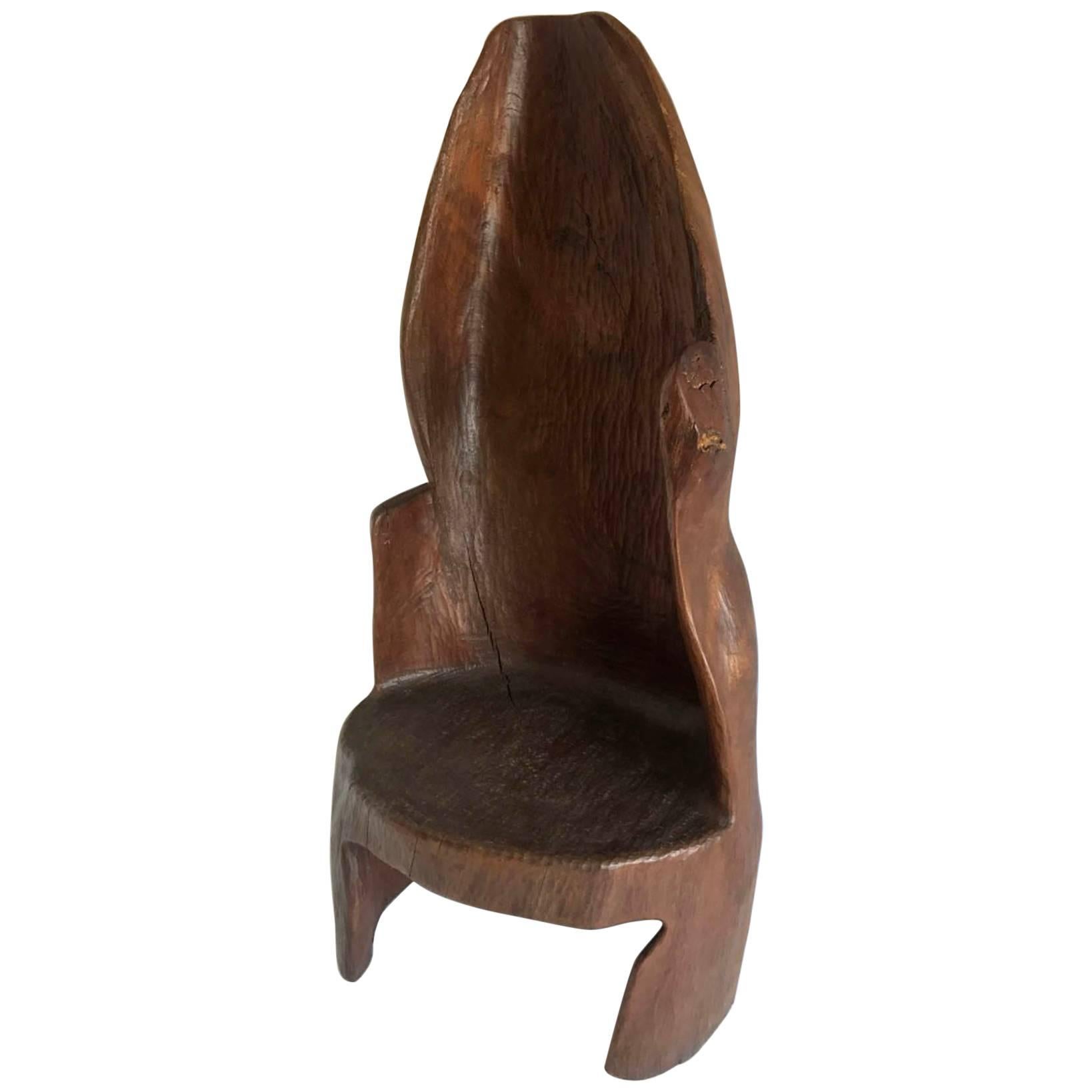 Organic Modern Mahogany Occasional Chair