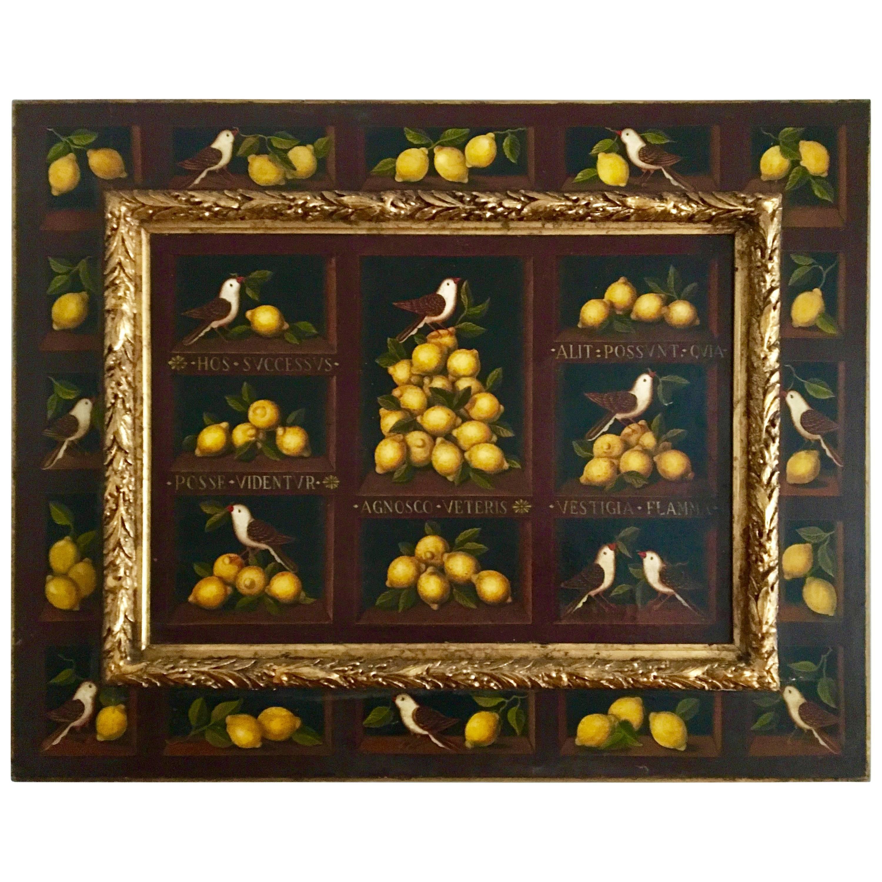 "Still Life of Birds and Lemons" Studio of Miguel Canals
