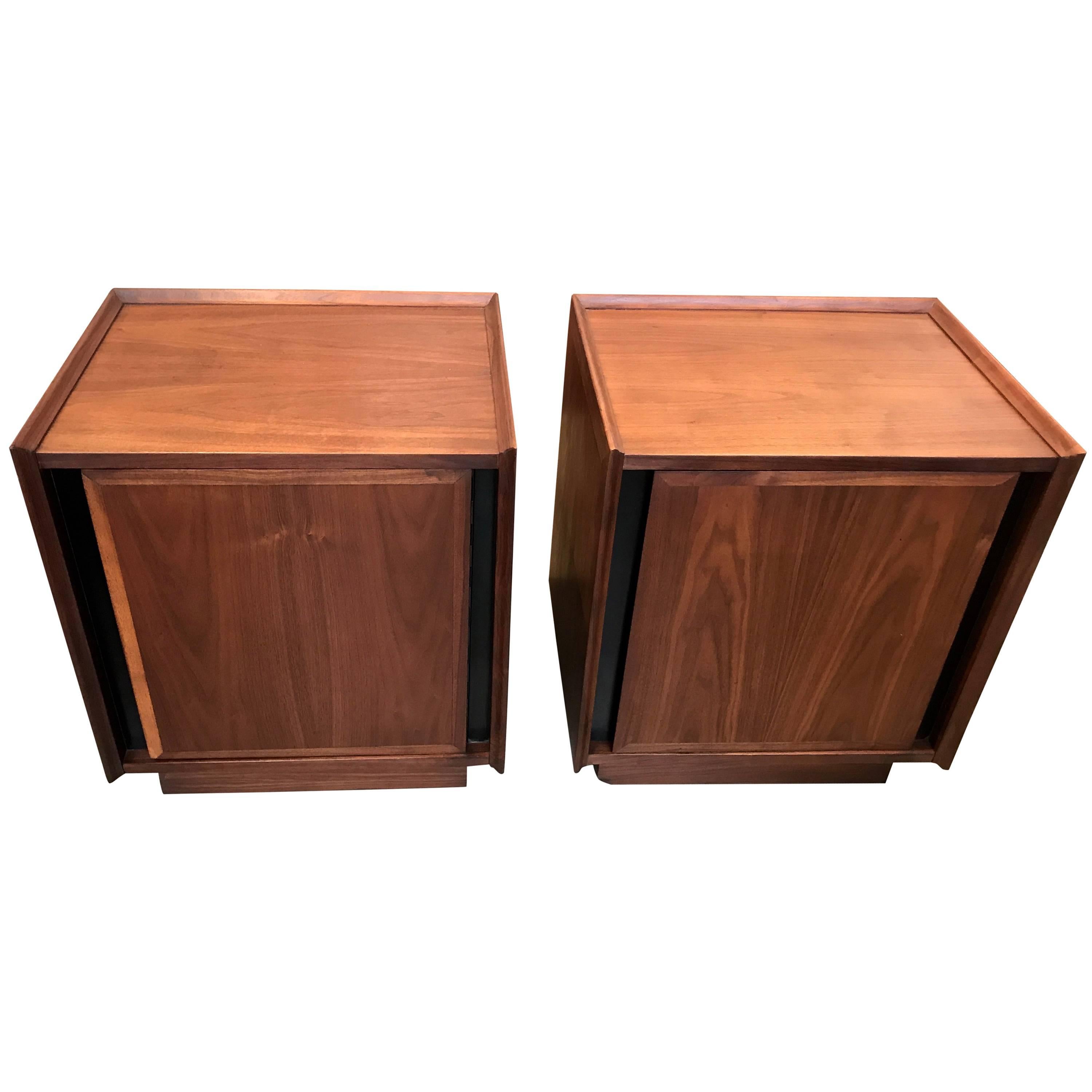 Nice Pair of Dillingham Walnut Nightstands