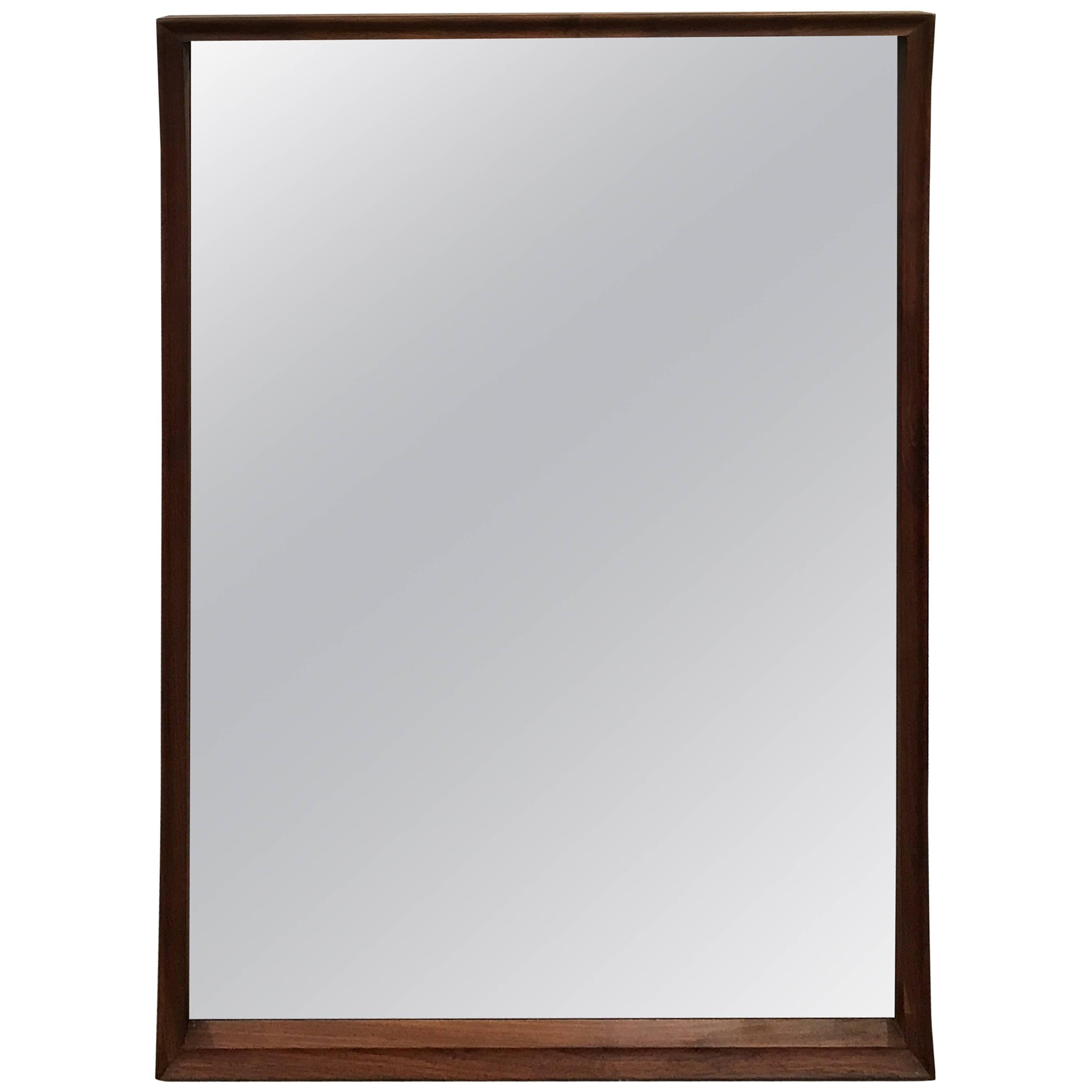 Elegant Sculptural Dillingham Walnut Mirror