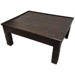 Moroccan Berber Table with Carved Tribal African Designs