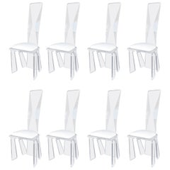 Set of Eight Lucite Dining Chairs