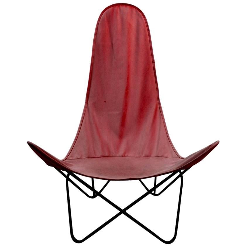 Unusual High Back Hardoy Style Butterfly Chair