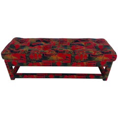 Milo Baughman Parsons Upholstered Long Bench, in Vintage Larsen Fabric