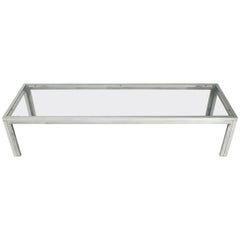 Italian Chrome and Glass Coffee Table 12