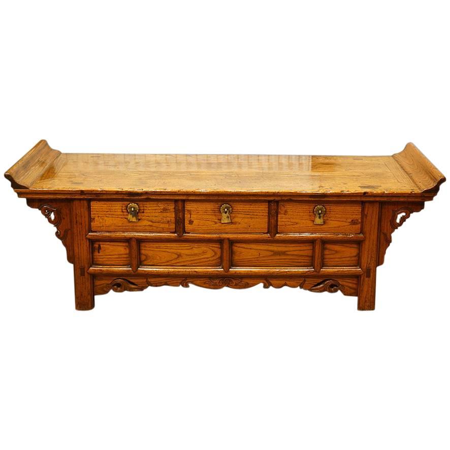 Chinese Antique Elm Low Table