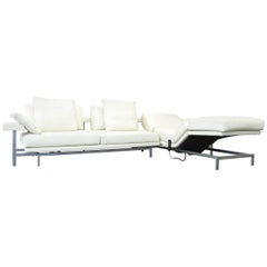 Dreipunkt D160 Living Comfort Designer Cornersofa Leather Creme White Function