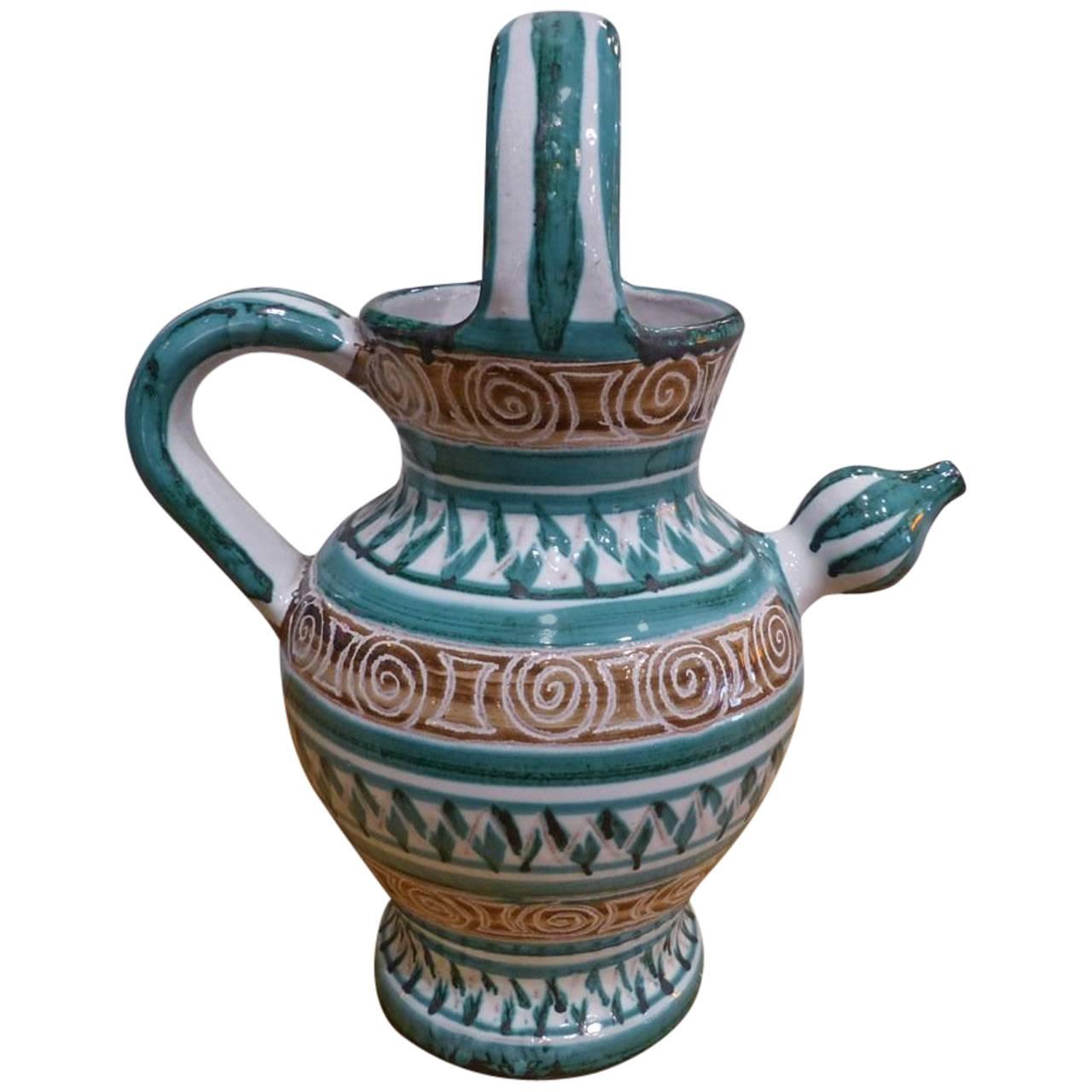 Robert Picault Ceramic Pitcher, circa 1960 For Sale