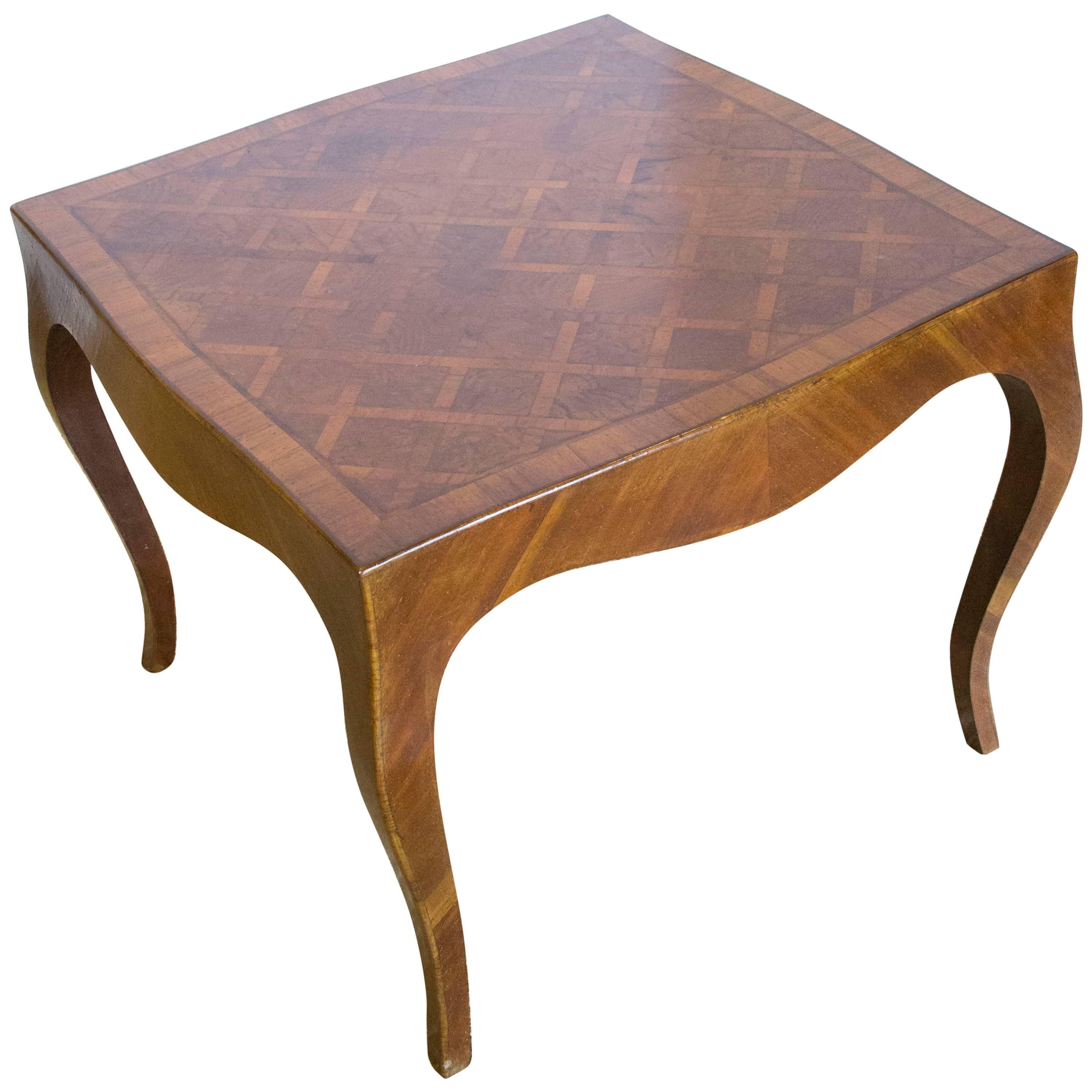 Italian Side Table with Diamond Pattern Detail For Sale