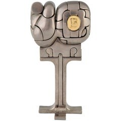 Cristina Bronze Puzzle Sculpture by Miguel Ortiz Berrocal with Ring, Numbered