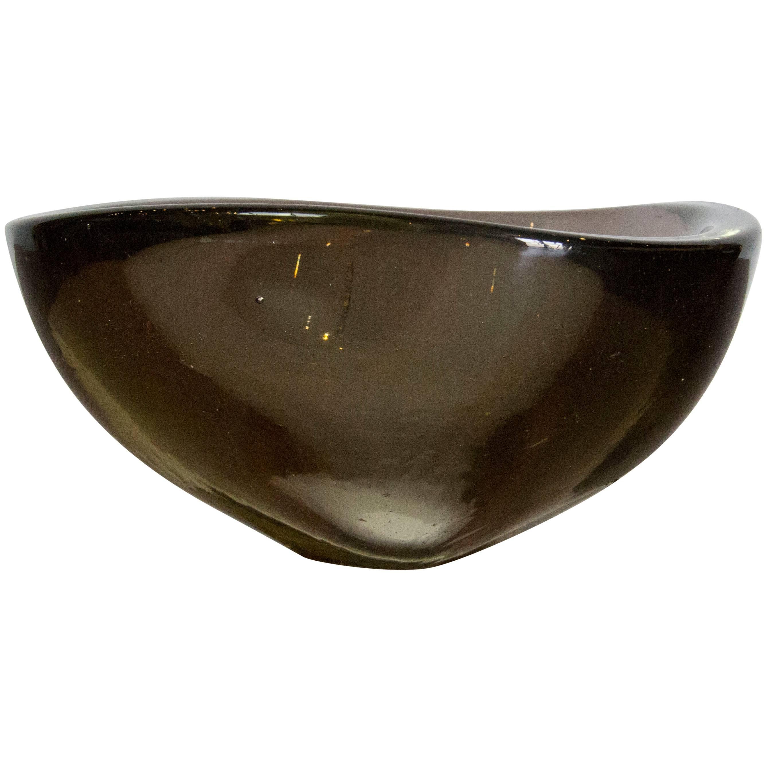Vintage Asymmetrical Murano Glass Bowl For Sale