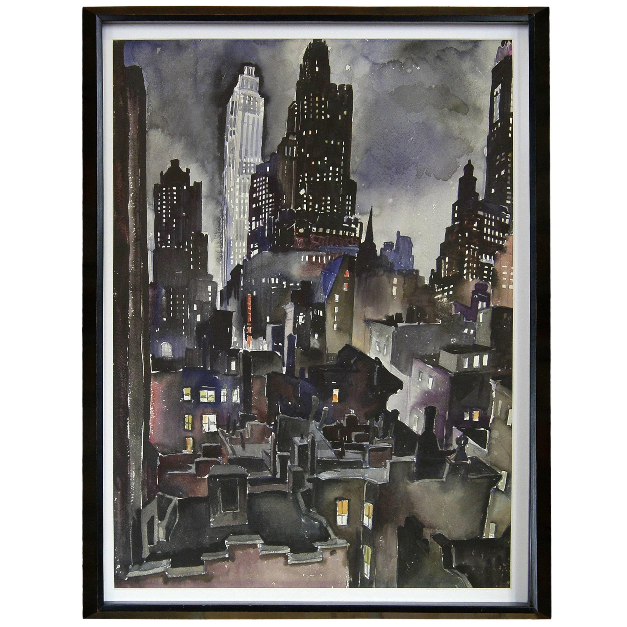 Ruth Van Sickle Ford Watercolor of New York City
