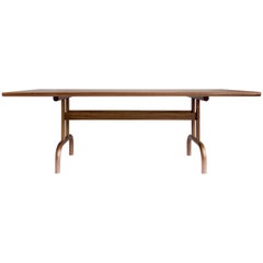 Feast Dining Table in Solid Wood and Brass by Bowen Liu
