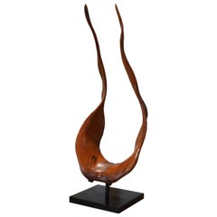 Girl Upside Down Mahogany Wood Sculpture 11