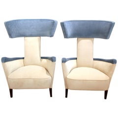 Pair of Modern Wingback Chairs