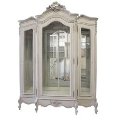 Antique Painted Louis XV Style Display Armoire