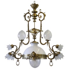 French Belle Epoque 19th-20th Century Neoclassical Style Gilt-Bronze Chandelier