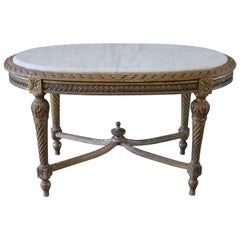Antique Giltwood and Marble Coffee Table