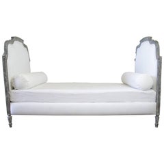 Vintage 19th Century Carved and Painted Louis XVI Style Daybed
