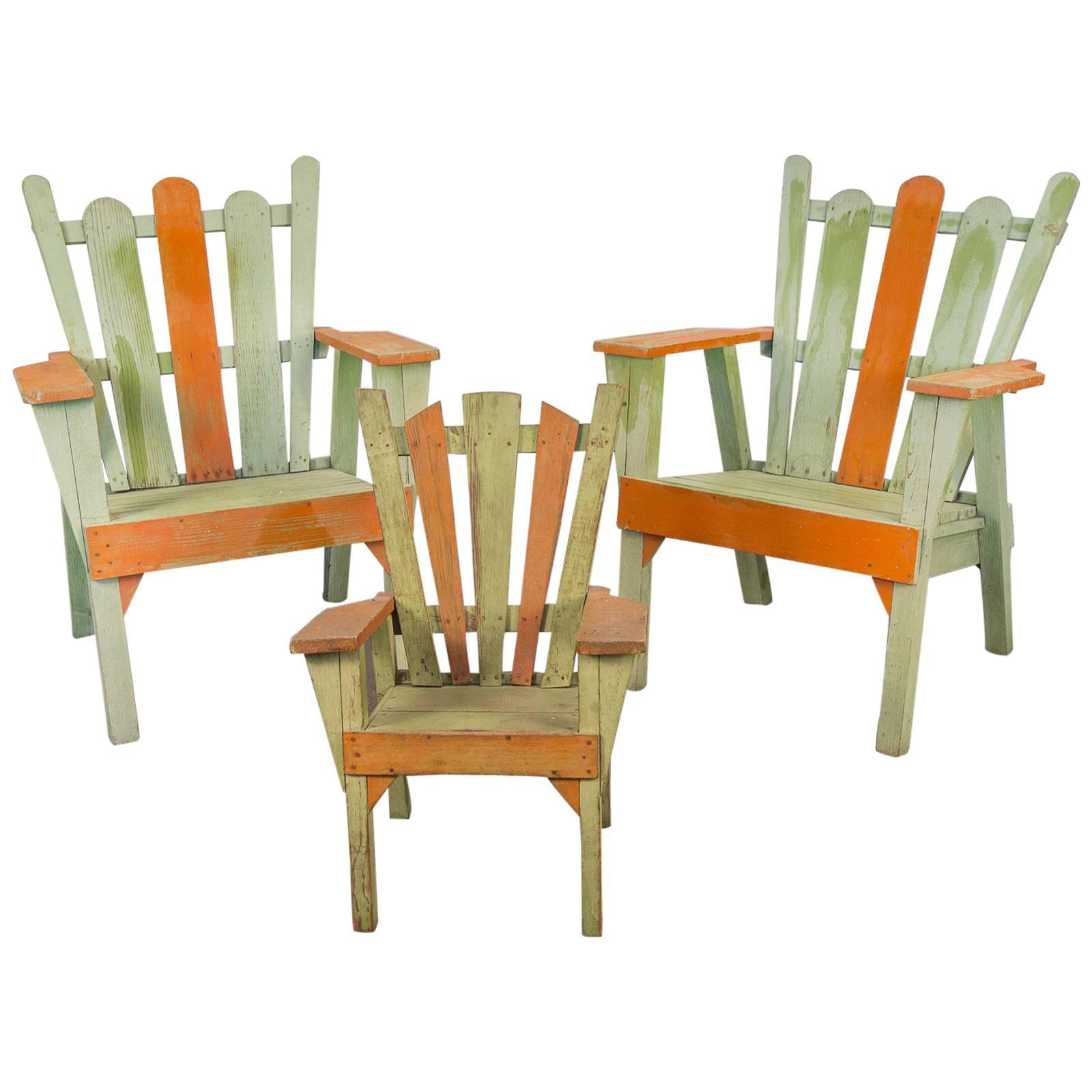 Family Set of 1960s Adirondack Chairs
