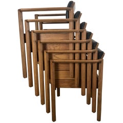 Unusual 1960s Sculptural Angle Arm Stacking Armchairs, Usonium Style Unusual 1960s Sculptural Angle Arm Stacking Armchairs, Usonium Style