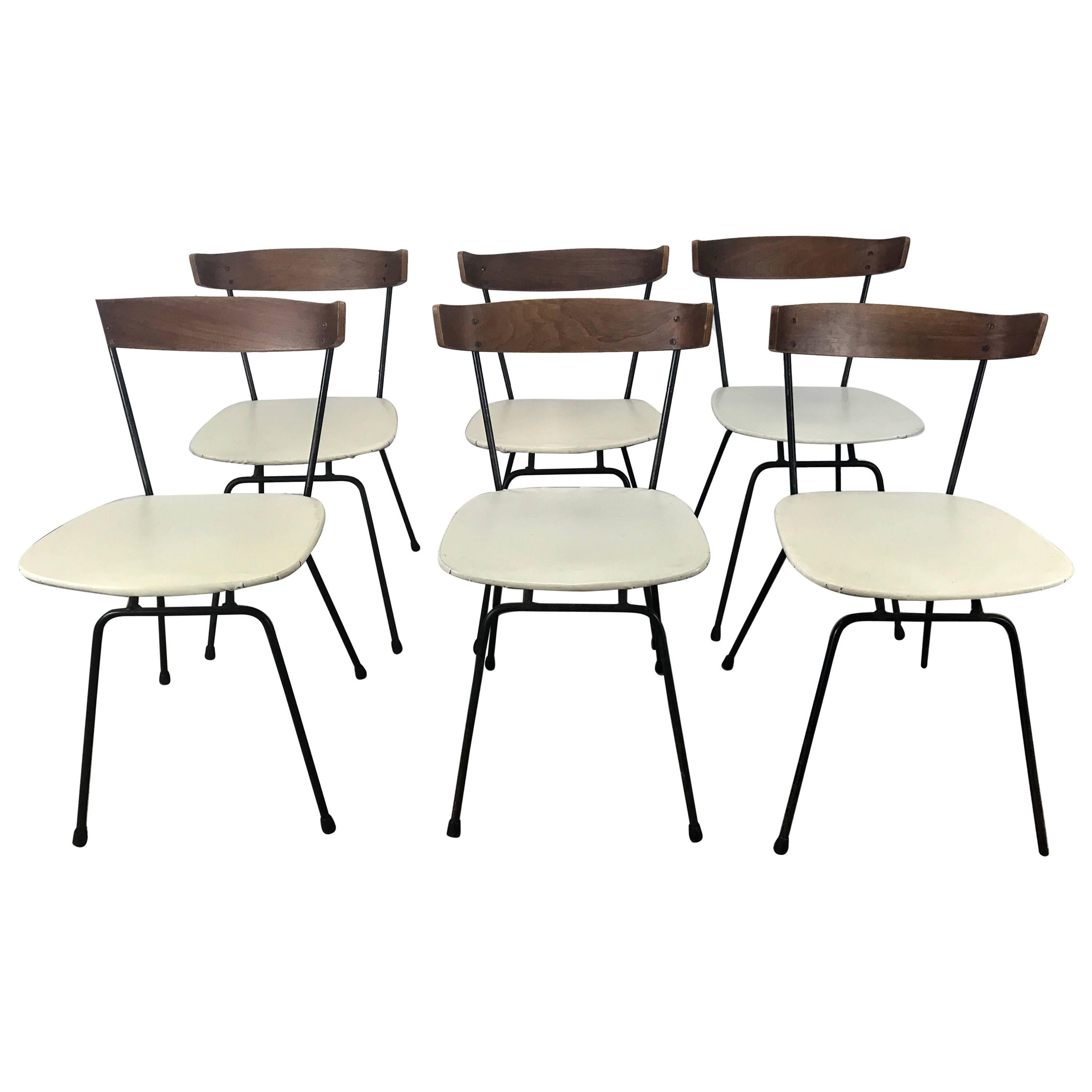 Classic Modernist Dining Chairs. Iron and Plywood by Clifford Pascoe