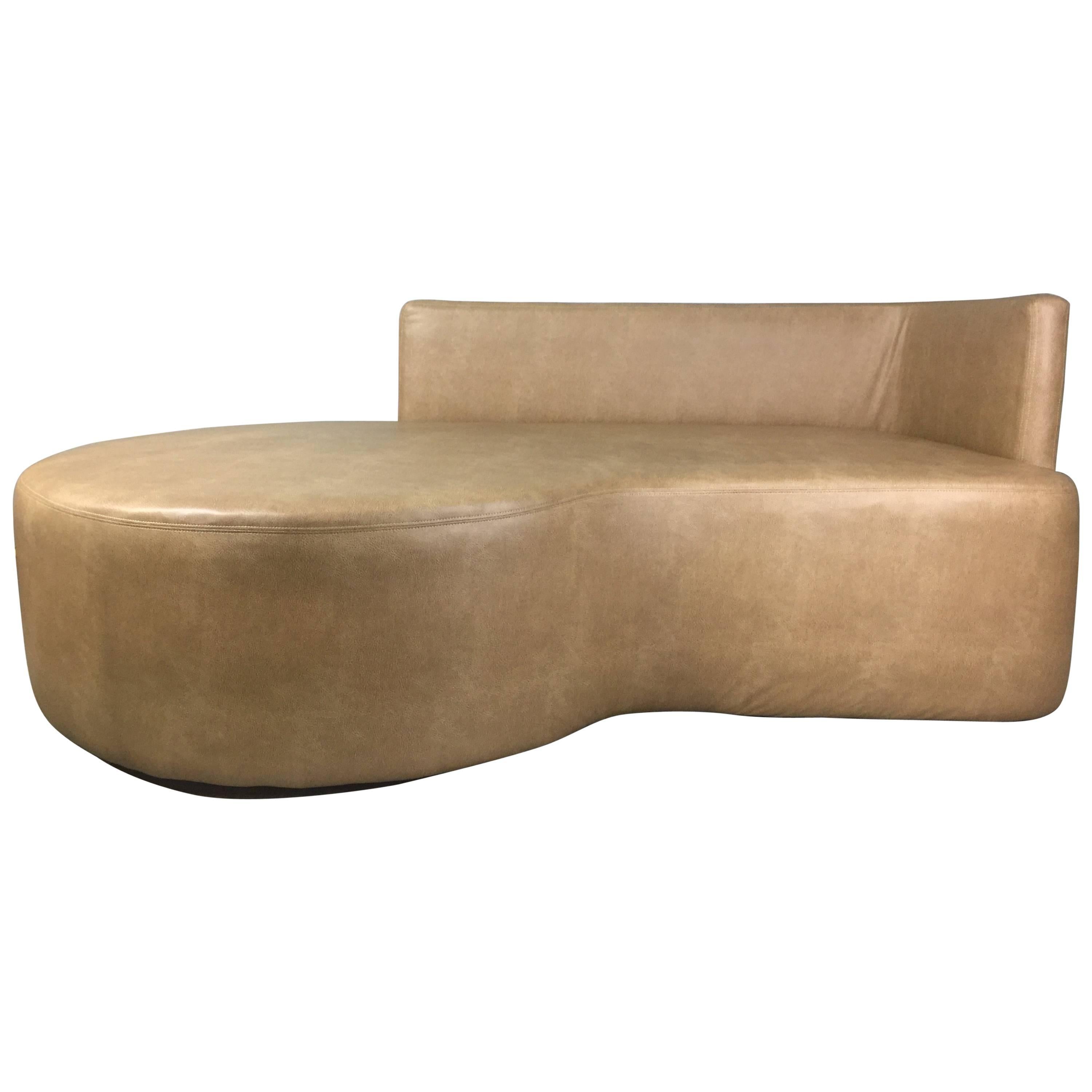 Kagan Style Saddle Calfskin Leather Sofa