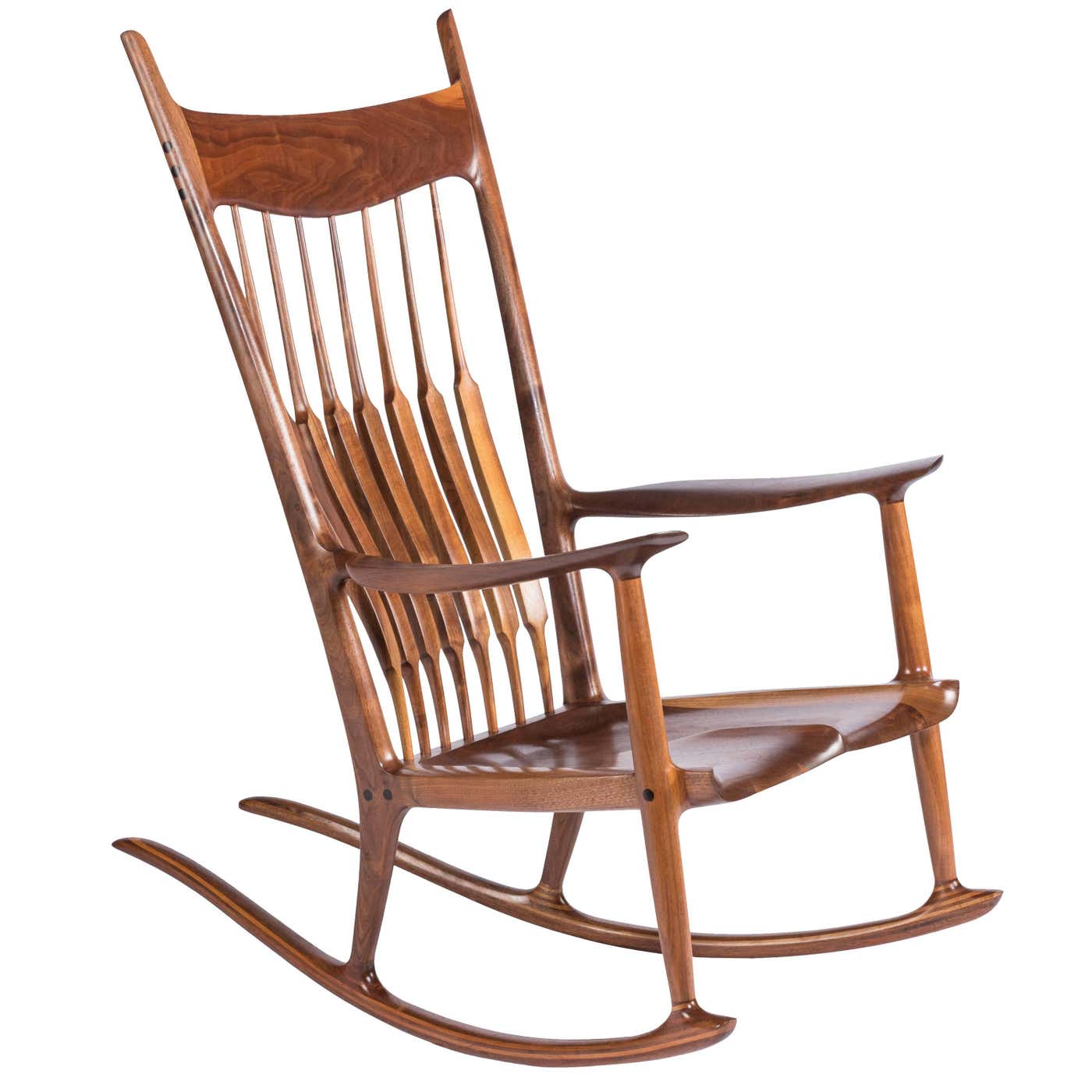 Sam Rocking Chair Early and Unique Sam Maloof Rocker, 1977 at 1stDibs | sam maloof ...
