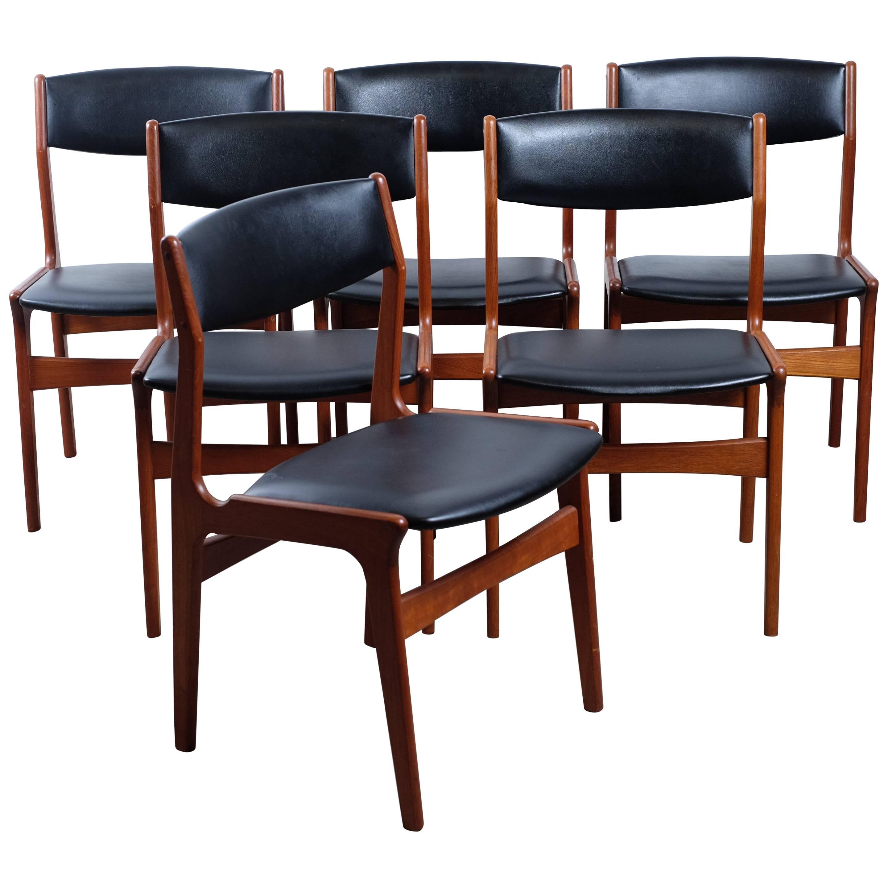 Set of Six Dining Chairs in Teak by Nova, Danish Design For Sale