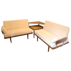 Vintage Huge Peter Hvidt Set of Table and Banquette Daybed, circa 1960