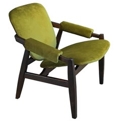 Reupholstered Vintage Italian Armchair by Pizzetti, Italy, 1960